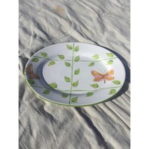 11” spring platter Easter butterfly dinner party gathering green Italy Italian